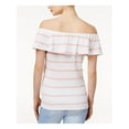thumbnail image 2 of MAISON JULES $39 Womens New 1240 White Striped Ruffled Top XXL B+B, 2 of 2