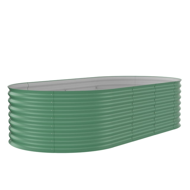 Garvee Bac de Jardin Surélevé en Métal 8 x 4 x 2 Pieds, Résistant aux Intempéries, Vert
