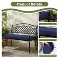 thumbnail image 6 of Millsilo 45" x 18" x 3" Outdoor Bench Cushion with Removable Cover, Water-Repellent UV Fade-Resistant Patio Cushion, High-Density Foam, Non-Slip Ties, Navy Blue, 6 of 6