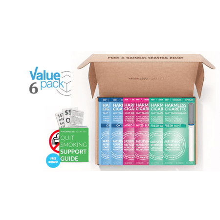 Harmless Cigarette,Oxygen, Berry & Mint,Quit Smoking Aid,6pk