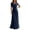 Navy, variant on Dress for Women Cowl Neck Sleeveless Ruched Waist Chiffon Floor Length Maxi Gown Elegant Formal Wedding Guest Evening Dress