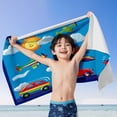 thumbnail image 2 of Kids Printed Swim Towel for Children, Quick-Dry Fabric with Snap Closure for Beach, Hot Spring, and Pool Use, Hooded Poncho Style, 2 of 9