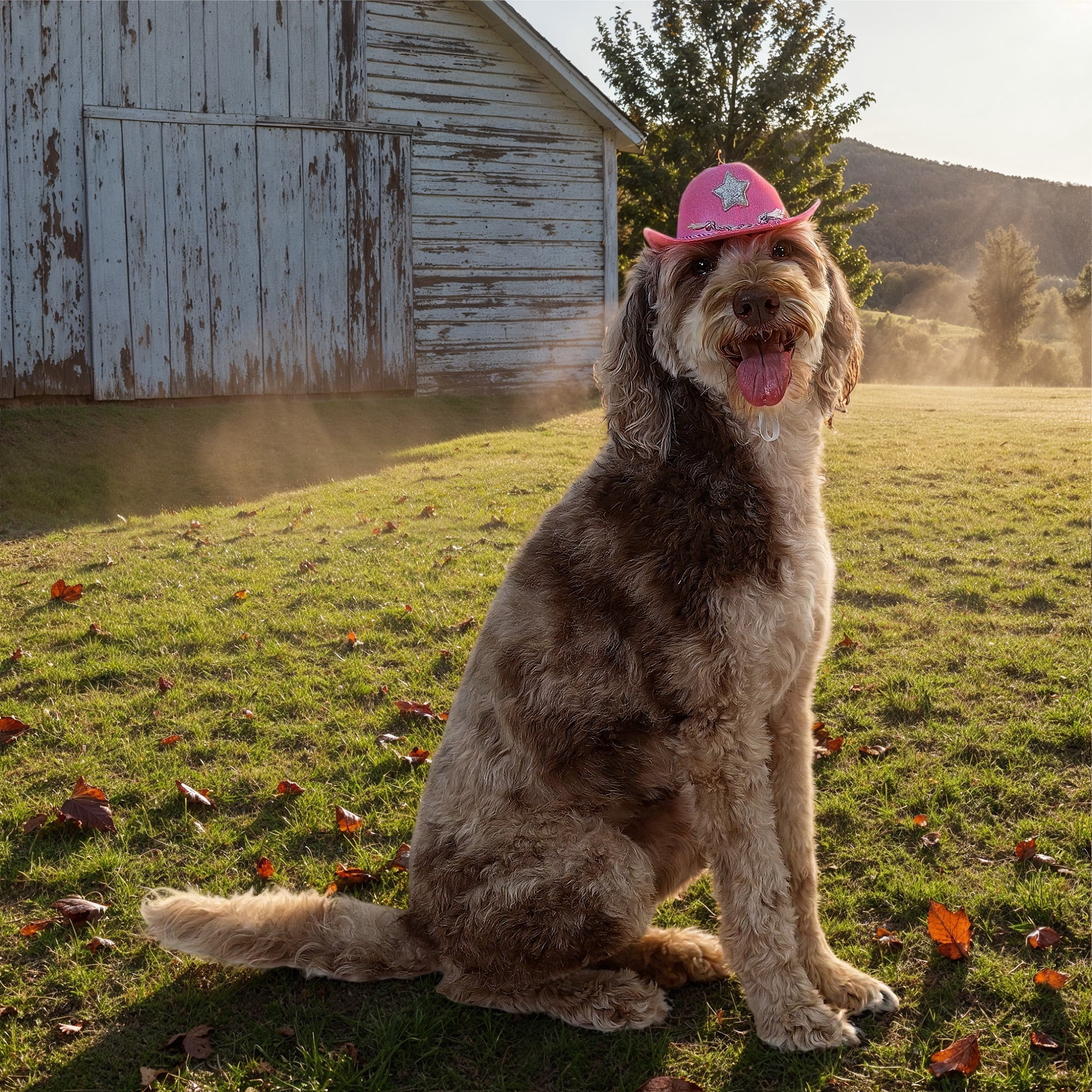 Vibrant Life Halloween Cowboy Hat Costume for Dogs & Cats, Pink, Extra Small/Small