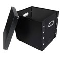thumbnail image 4 of Snap-N-Store Caja de almacenamiento para discos de vinilo - 12" - Paquete de 2 - Caja con capacidad para 75 álbumes de vinilo - Negro, 4 of 5