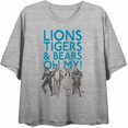 thumbnail image 3 of Wizard Of Oz Lions Tigers & Bears Oh My
 Women's Heather Gray Crew Neck Short Sleeve Crop Tee-XXL, 3 of 4