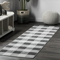 nuLOOM Aisha Buffalo Plaid Area Rug, 2' 5" x 9' 6", Runner, Aisha Grey