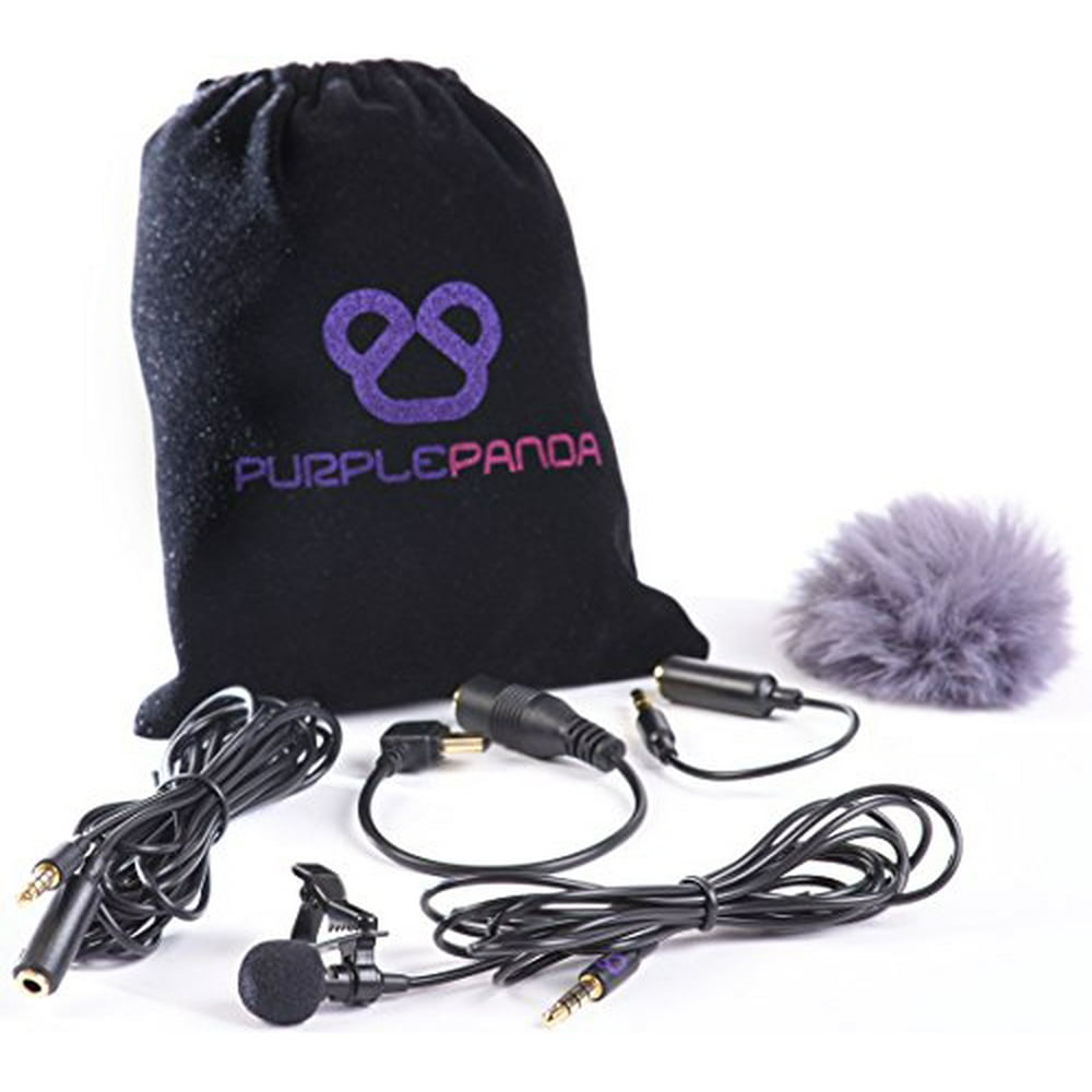 Purple Panda Lavalier Lapel Microphone Kit Clipon Omnidirectional