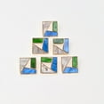 thumbnail image 2 of Square MultiColor Earrings, Geometric Stud Earrings, Blue and Green Earrings, Geometric Jewelry, Causal Earrings, Everyday Earrings, 2 of 6