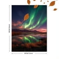 thumbnail image 3 of Aurora Borealis Lake Reflection Canvas Print，Northern Lights Wall Art for Home Hotel Decor, 3 of 8