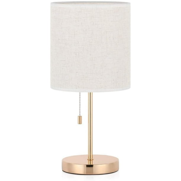 Bedside Table Lamp Nightstand Lamp, Modern Desk with Metal Base