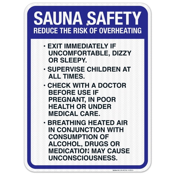 Sauna Safety Sign, Pool Sign,