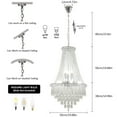 thumbnail image 4 of Modern Luxurious Crystal Empire Chandelier, 9-Light Raindrop Pendant Ceiling Light Fixture for Hallway Foyer Dining Room Living Room D19.68'' x H34.64'' Gold/Silver, 4 of 9