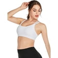 thumbnail image 2 of Womens Meduim Impact Sports Bras Criss Cross Back Sexy Running Bra Workout Running Crop Tops Longline Yoga Bra, 2 of 7