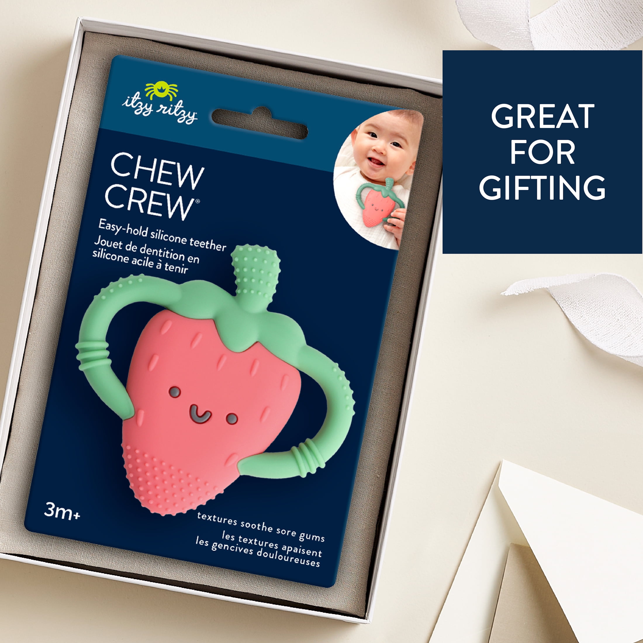 Itzy Ritzy Chew Crew Strawberry Teether