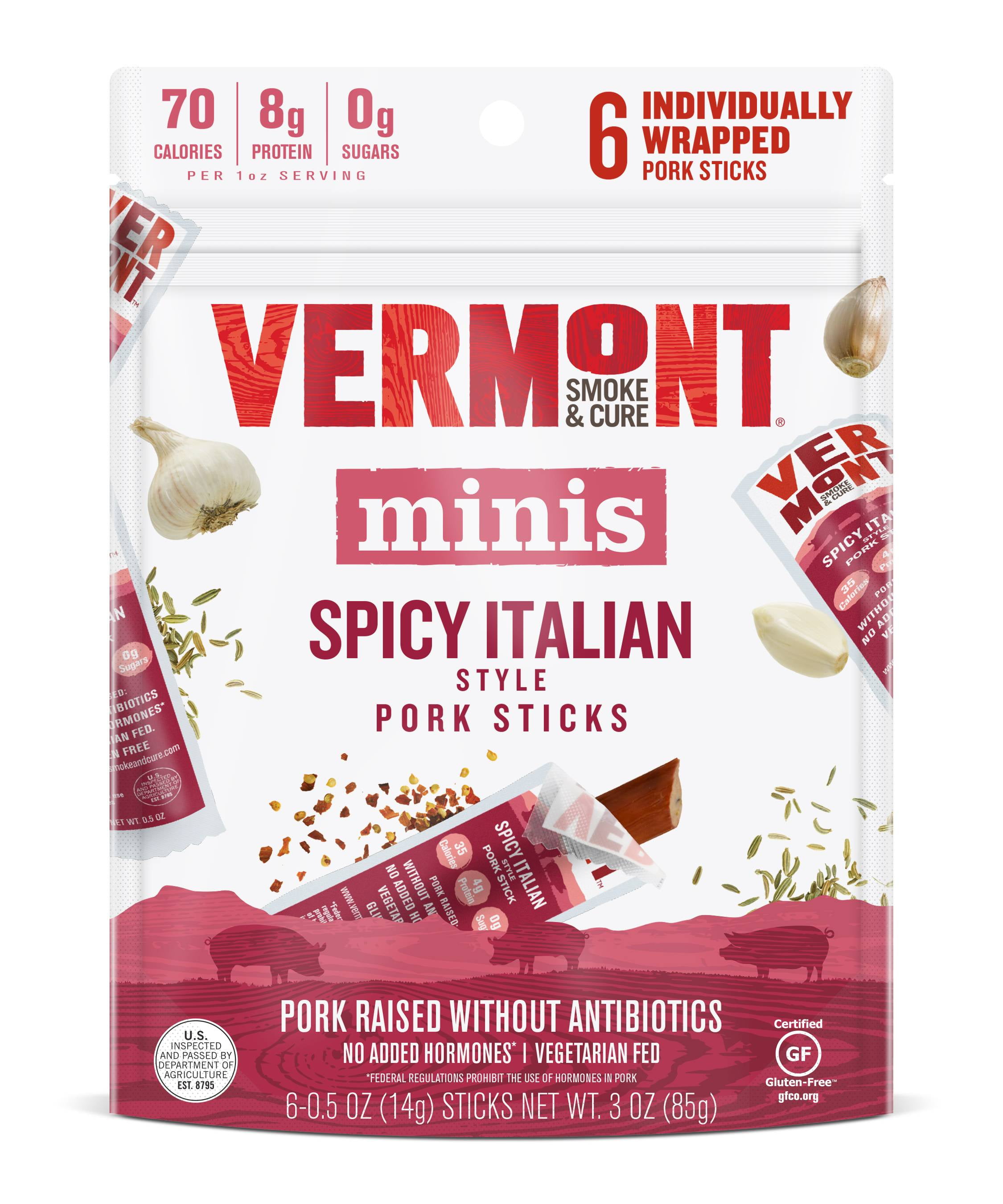 Vermont Smoke & Cure Mini Meat Stick Go Pack, Pork, Antibiotic Free