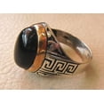 thumbnail image 2 of Black Onyx Mans Ring, Natural Black Onyx, December Birthstone, Silver Jewelry, 925 Silver Ring, Birthday Gift, Heavy Mens Ring, Arabic Design, Ottoman Style Ring, Christmas, Turkey Mens Signet Ring, 2 of 6
