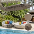 thumbnail image 2 of Topbuy 15' Outdoor LED Patio Double-Sided Umbrella w/Base Coffee, 2 of 8