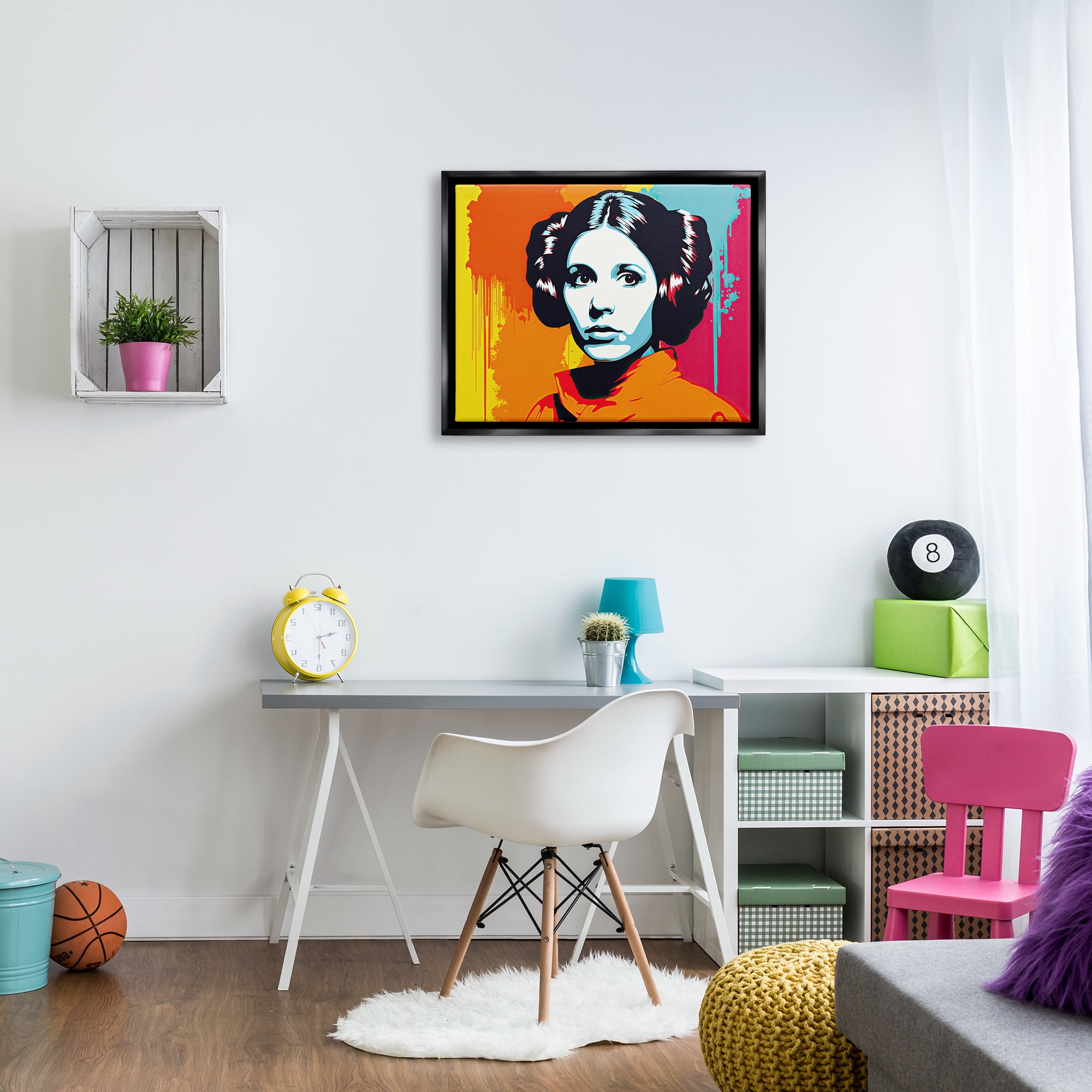 Stupell Industries Urban Pop Sci-Fi Woman Fairy Tales & Fantasy Painting Black Floater Framed Canvas Art Print Wall Art, 31 x 25