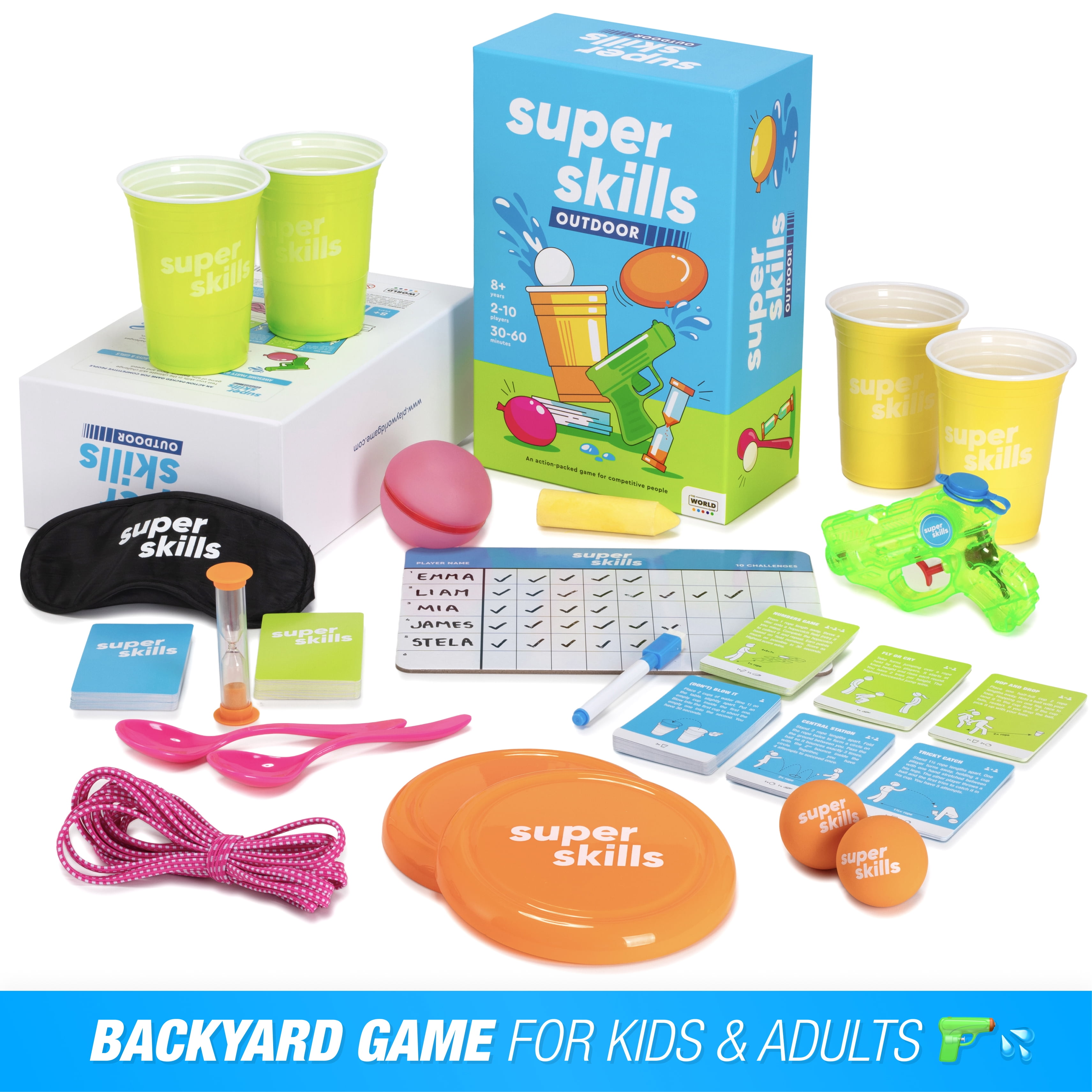 Super Skills Outdoor Yard Game – Summer Backyard Games for Kids 8 and Up, Teens & Adults - Fun Water Party for The Whole Family