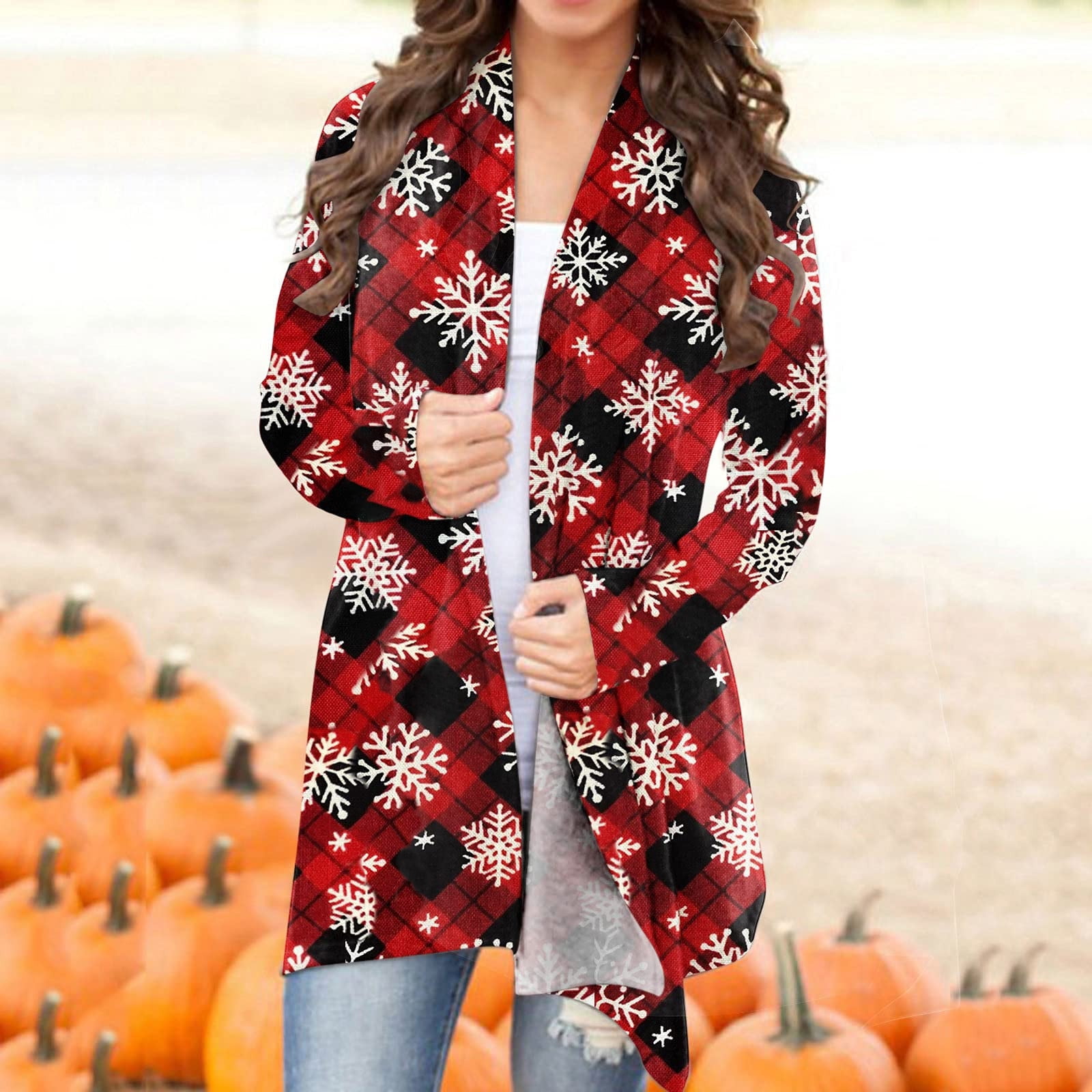 Cardigans For Women Plus Size LAWOR Women'S Christmas Cardigan Santa Claus  Print Cardigan Long Sleeve Cardigan Sweater Coat Black S - Walmart.com