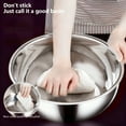 thumbnail image 3 of Large Stainless Steel Mixing Bowl with Flat Bottom - 32cm Extra Capacity Kneading Basin for Baking, Dough, Salad, Dishwashing, 3 of 7