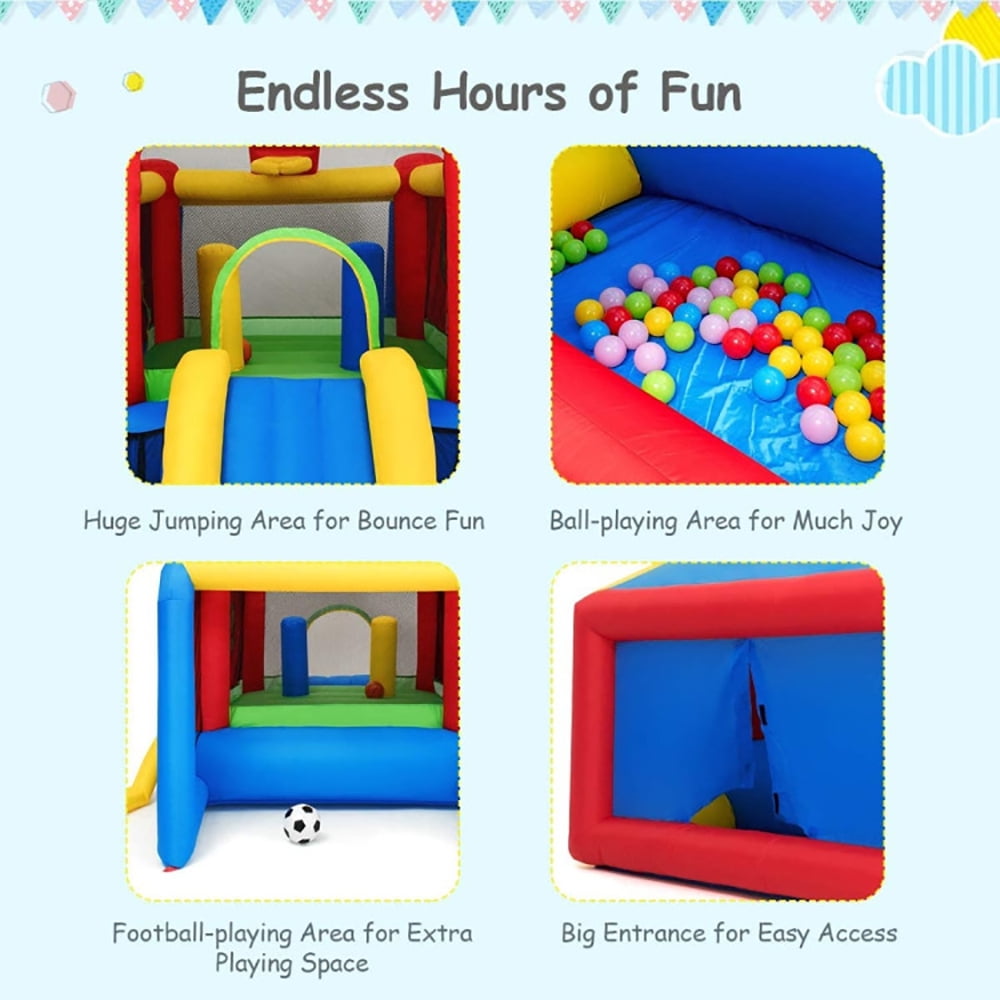 Aimee Lii 7-in-1 Kids Inflatable Bounce House with Ocean Balls and 480W Blower, Playhouse for Kids Outdoor Aimee Lii 7-in-1 Kids Inflatable Bounce House with Ocean Balls and 480W Blower, Playhouse for Kids Outdoor
