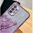 thumbnail image 4 of Compatible with Galaxy A32 5G Case for Women Girls, Cute 3D Butterfly Luxury Bling Sparkle Liquid Flowing Camera Lens Protector Plating Shockproof Phone Case for Galaxy A32 5G (PURPLE), 4 of 14