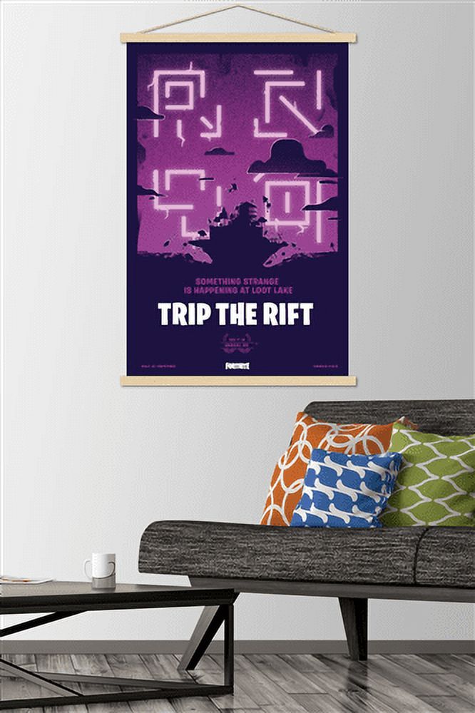 Fortnite - Loot Lake Wall Poster with Wooden Magnetic Frame, 22.375" x 34"