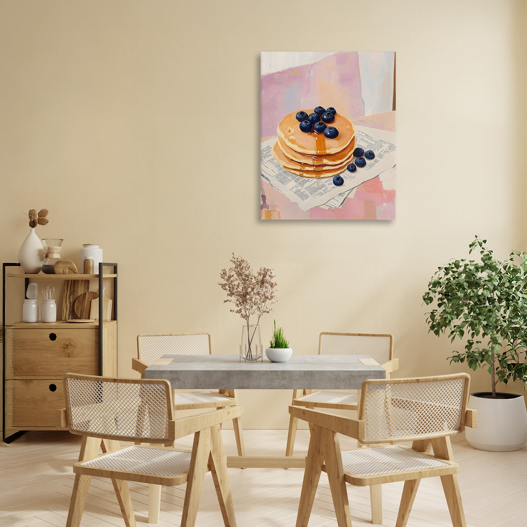 Stupell Industries Blueberry Pancakes with Syrup Canvas Wall Art, design by The Prints Vibe