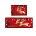 Xqspk Christmas Decorations 2 Piece Non Slip Kitchen Mat Runner Rug Set