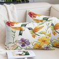 thumbnail image 2 of Spring Floral Pillow Protectors with Zipper Standard Size, Summer Botanical Birds Colorful Soft Brushed Breathable Throw Pillow Covers, Pillowcase for Couch Sofa Bedroom Living Room 20"x26", 2 of 9