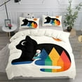 thumbnail image 1 of Draps Poe Chat Noir Nuit Étoilée Housse de Couette Ensemble Complet Taille Simple Ensemble de Literie 3 Pcs, 1 of 5