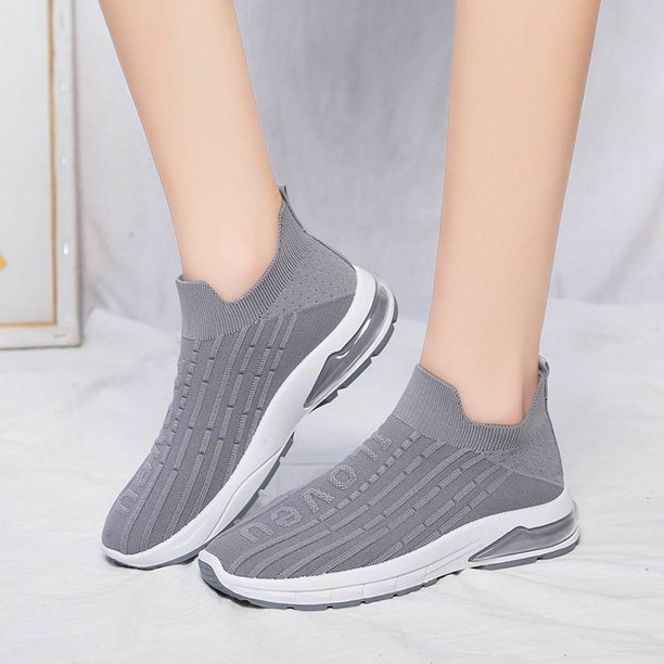 Zapatos informales transpirables de malla de primavera con cordones, zapatos deportivos de punto volador para mujer Wmkox8yii shalkjhdk1129