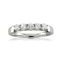 1/2 Carat T.W. 5 Stone Round Diamond Platinum Bridal Wedding Band