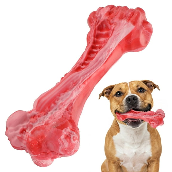 Jewyow Dog Chews Bone Toy, Dog Toys for Aggressive Chewers, Teeth Cleaning for Large Dogs, Beef Flavored