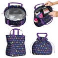 thumbnail image 2 of DarkBlue Dinosaurs with Shapes Pattern Drawstring Lunch Bag Women - Drawstring Lunch Bag Insulated for Work Office - Stain-Resistant Large Lunchbags for Women with Multi-Pockets, 2 of 6