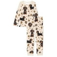 thumbnail image 4 of SCRAWLGOD Dachshund Long Sleeve Pajama Set for Women Long Sleeve Sleepwear Set Crewneck Set of 2 Pjs Size 2XL Breathable Pajamas Set with Pockets for Pajama Party, 4 of 6