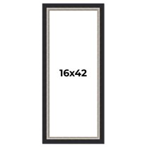 16x42 Frame Black Real Wood Picture Frame Width 2.25 Inches | Interior Frame Depth 0.5 Inches |