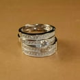 thumbnail image 4 of Hitanshu Jewels Round Cut Cubic Zirconia 14K White Gold Finish For Womens & Mens Trio Set Wedding Ring, 4 of 4