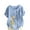 Light Blue, variant on IROINNID Women's Summer Oversize Casual Round-Neck Roll Cuff Comfy Short Sleeve Flower Printing Loose Shirt Tops