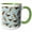 Green/White, variant on 3drose, Beagle Paws and Bones Dog Pattern, 15oz Two-tone Black Mug