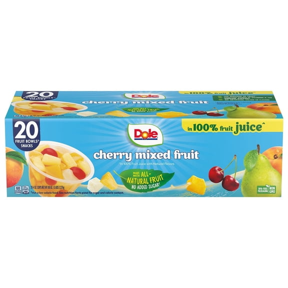 Dole Cherry Mixed Fruit in 100% Fruit Juice From Concentrate 20 - 4oz Cups