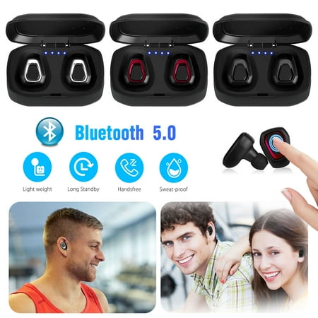 Earphones Pro EEEKit True Wireless Earbuds Bluetooth V5.0+EDR Headphones Sports Waterproof TWS in-Ear Earphones Noise Cancelling with Mic and Charging Case for iPhone and Android ()