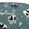 thumbnail image 2 of Childish Ottoman Pouf, Pandas Sleeping on Clouds Small Stars and Hearts Shapes in Cartoon Layout, Decorative Soft Foot Rest with Removable Cover Living Room and Bedroom, Multicolor, by Ambesonne, 2 of 3