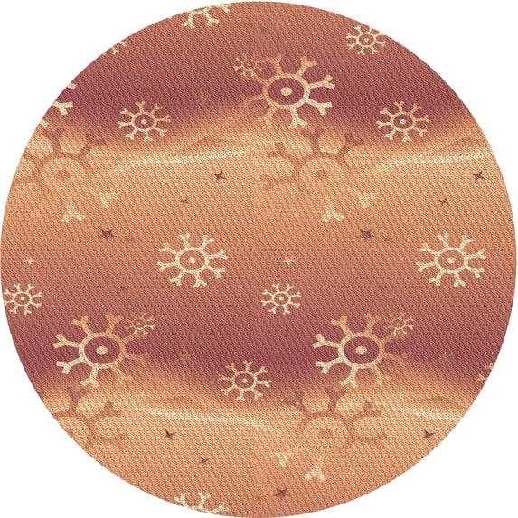 Ahgly Company Indoor Round Patterned Grapefruit Red Area Rugs, 8' Round