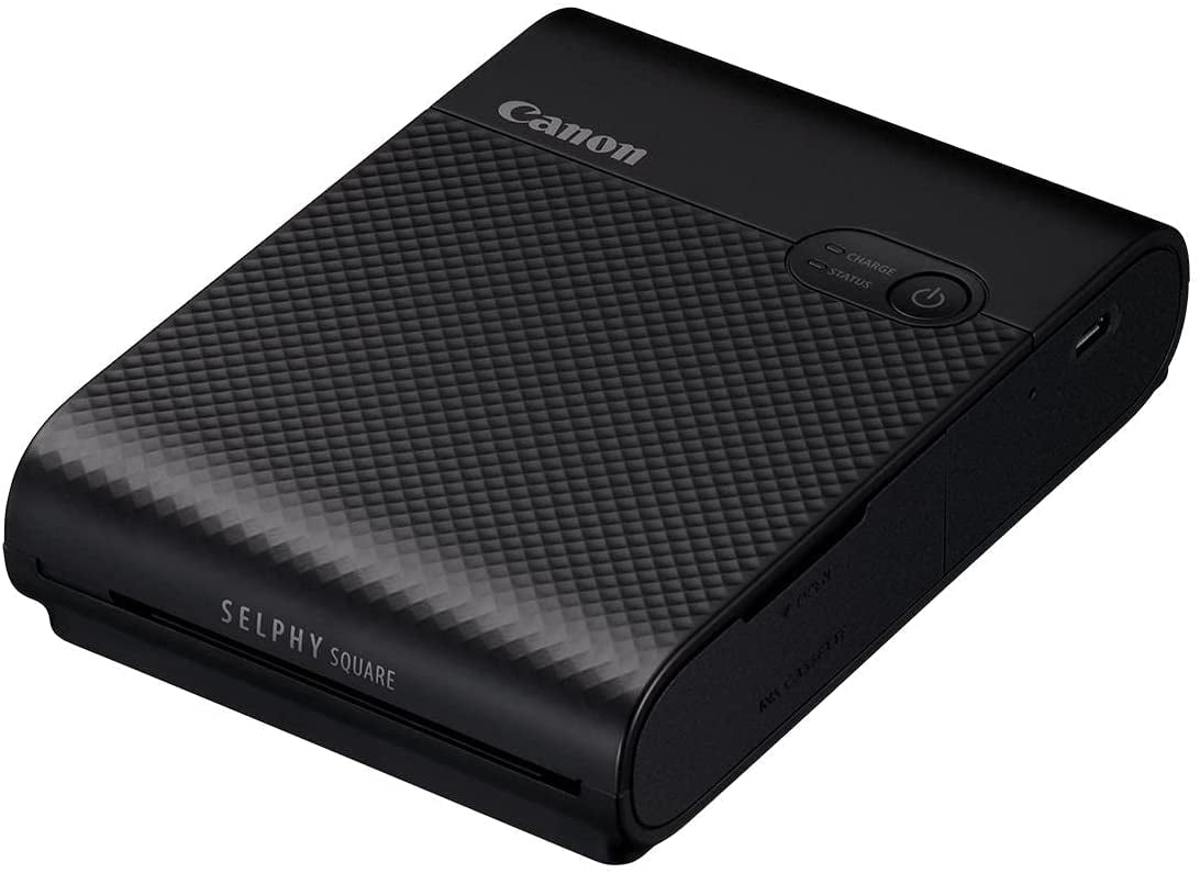 Canon SELPHY Square QX10 Portable Photo Printer Wi-Fi Connectivity USB Charging Dye Sublimation Printing Square Photo Paper SELPHY Photo Layout App INTL Model BlackInternational Model
