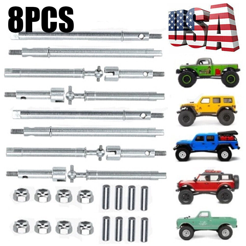 Haofy 2 Pezzi Semiassi In Acciaio Temprato Per Assale Anteriore SCX24, Ricambi Per Auto RC Crawler 1/24 - 3