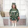 thumbnail image 7 of FORMRS Wearable Blanket Hoodie with Sleeves for Kids Cozy Flannel Sweatshirt, Yellow Christmas Gingerbread, 7 of 7