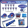thumbnail image 2 of JMOCD 162Pcs Blue Spiderman Party Supplies Set,Spiderman Tableware Set, Cartoon Theme Birthday Decorations With Banner, Table Cover, Plates, Napkins, Cups,Cutlery,Invitation Card,Serves 20 Guests, 2 of 4