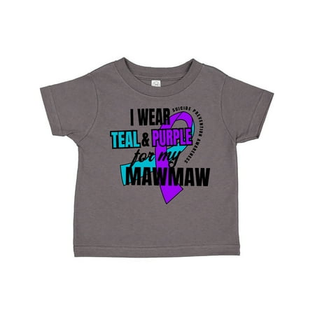 

Inktastic Suicide Prevention I Wear Teal and Purple for My Mawmaw Gift Toddler Boy or Toddler Girl T-Shirt